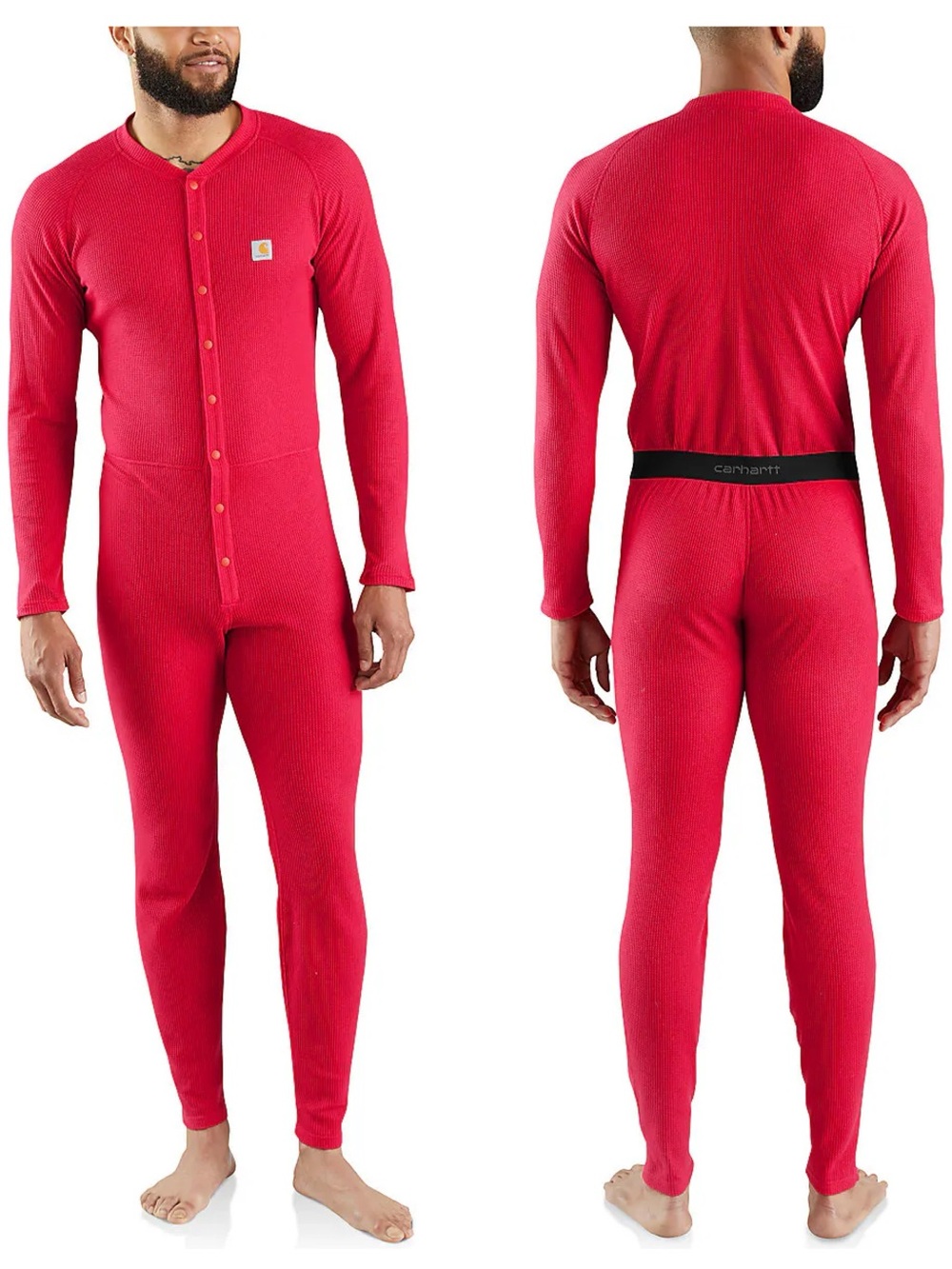 Carhartt Men's Red Thermal One-Piece Union Suit Base Layer Union Suit Large Tall